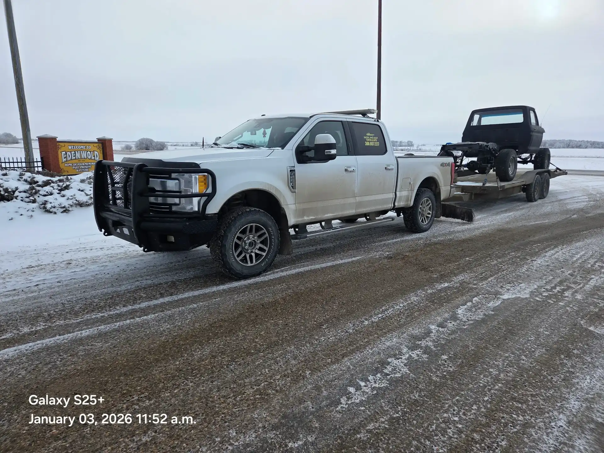 Diesel and Dust Towing & Auto Tow Truck Regina in Snow
